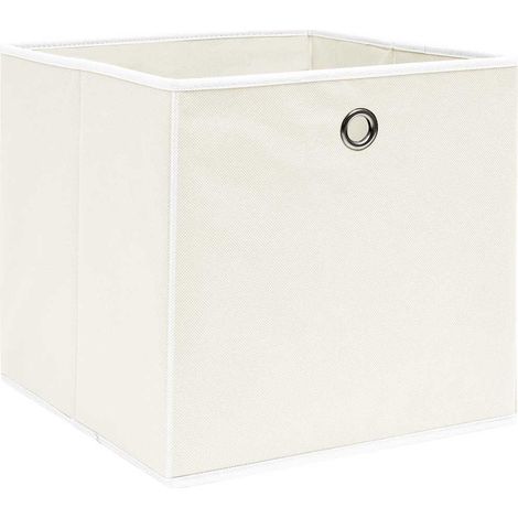 Maison Exclusive - Scatole Portaoggetti 10pz Bianche 32x32x32 cm Tessuto (1/5)