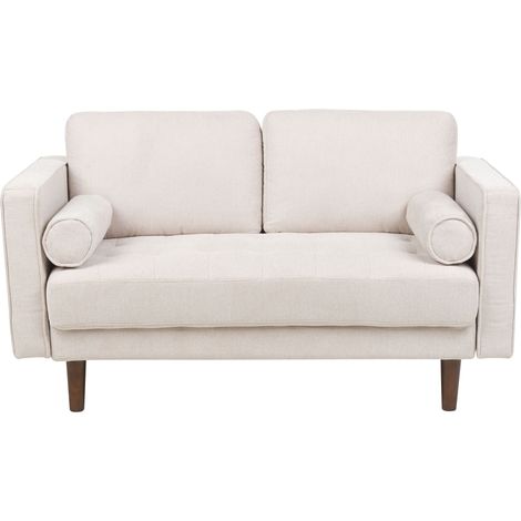 Sofa 2 Seater NURMO Fabric Light Beige (1/5)