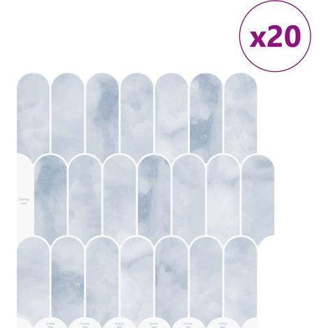 vidaXL Loseta de pluma 20 uds. Azul Claro 30 x 30 cm Poliuretano y PET (1/2)
