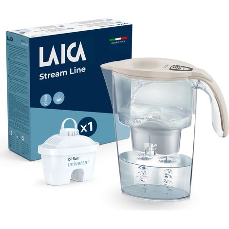 Carafe filtrante à eau (2,3 l) – Minuterie numérique – Préserve les sels minéraux, réduit le chlore, le calcaire et les microplastiques – Filtre bi-flux universel inclus – Couleur (1/5)