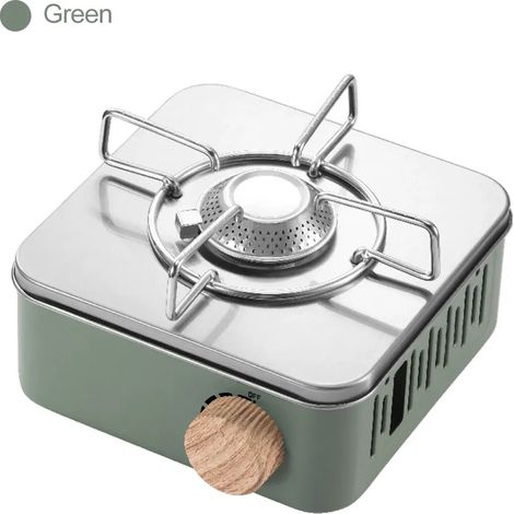 Mini réchaud de camping portable à gaz, idéal pour le camping, les pique-niques et la cuisine en plein air. Réchaud à un brûleur avec sac de rangement. (1/3)