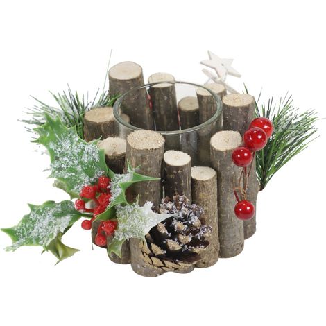MAURY'S WOOD PORTA CANDELA CON VASETTO DA 5 CM