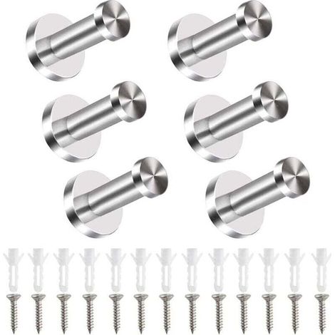 Ganci da parete in acciaio inox, appendiabiti, ganci da parete per accappatoi e asciugamani con 18 viti e 18 tasselli per cappelliere, bagni, camere da letto, cucine -Crezuo