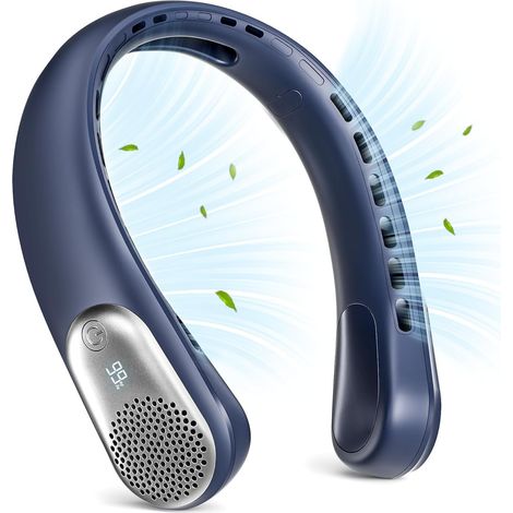 Ventilateur Cou Sans Pale Portable avec Affichage Numérique, Refroidissement Rapide pour Sport Plein Air - Alovez-WCY