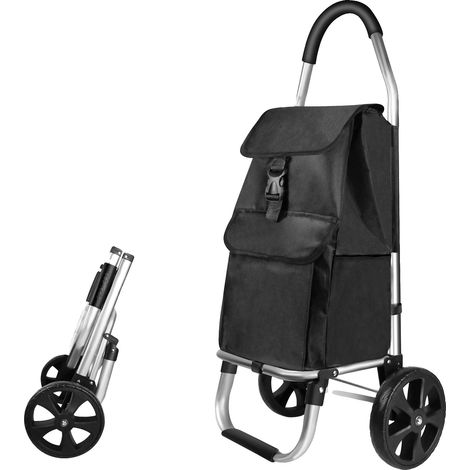 Einkaufswagen, Aluminiumlegierung, 60 kg Tragfähigkeit, 40 L Taschenvolumen, 43 cm x 36 cm x 103 cm Abmessungen, geräuschlose Rollen (1/5)