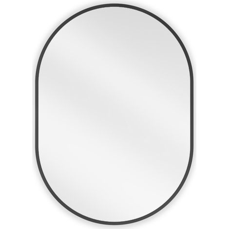 Mexen Loft oval Badezimmer-Spiegel 70 x 50 cm, schwarzer Rahmen - 9851-070-050-000-70 (1/5)