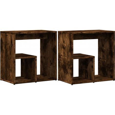 Maison Exclusive - Beistelltische 2 Stk. Räuchereiche 50x30x50 cm