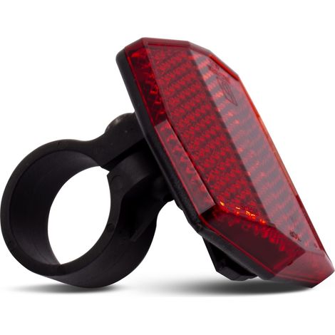 Reflector trasero para bicicleta, rojo con soporte negro para niños.