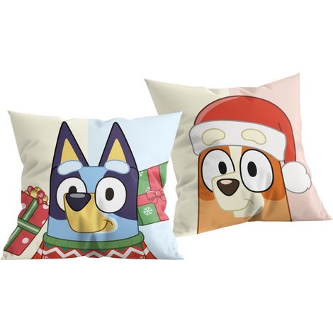Coussin de Noël bleu, coussin décoratif 40x40 cm