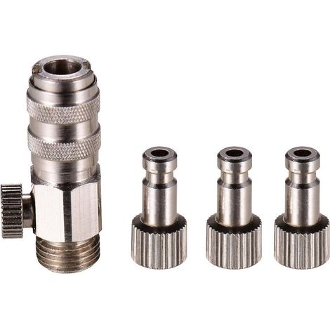 Raccord de déconnexion rapide pour aérographe avec valve, filetage mâle 1/8", connexion femelle M50,4, compatible avec les aérographes Badger. (1/4)