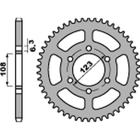 Couronne arrière PBR JTR1133 49 Aprilia 50 SX Derbi 50 Drd GP1 Acier