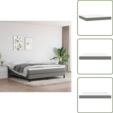 The Living Store Materasso a Molle Insacchettate Rigidità Media Grigio Scuro 180x200x20 cm - Schiuma
