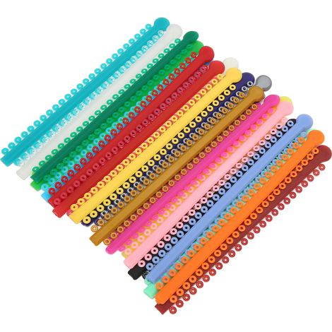 20 Élastiques orthodontiques PU colorés pour bagues dentaires et ligatures (1/5)