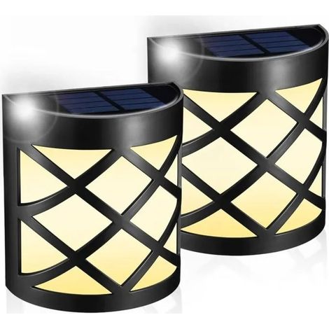 Lampe Solaire Extérieur[2pack]LED　Lampadaire Exterieur Solaire，Clture,Patio,Porte D'entrée,Escalier,Paysage,Décoration De Odipie (1/4)