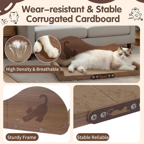 Griffoir pour chat en carton ondulé - Canapé à griffer XXL pour chat et chaton