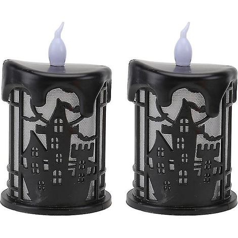 Lot de 2 bougies lumineuses pour décorations d'Halloween