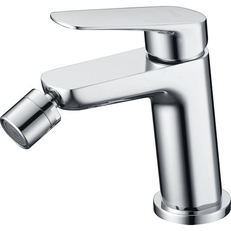 IMEX grifería para bidet en acabado cromado cuerpo en latón y zama cartucho cerámico Ø35mm incluye tubos flexibles 38 cm modelo BELGICA Imex-BDZ044-2 (1/2)