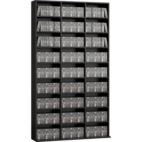 HOMCOM 835 CD/500 DVD Storage Unit, Blu-ray Media Storage Shelf, Black (1/5)
