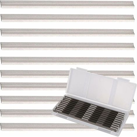 Lame Rabot Electrique - 82 x 5.5 x 1.1 mm - Acier Rapide HSS - Réversible - Compatible Rabot Electrique - 10 Pièces