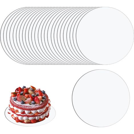 25 soportes redondos para pasteles de cartón resistente, bandeja de 15 cm (1/5)