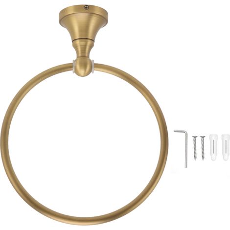 Toallero de pared, aro resistente, latón antiguo, accesorio de baño (1/5)