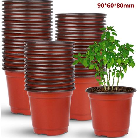 Pots de pépinière de plantes 100 pièces, Pots de démarrage de plantes de fleurs de semis réutilisables pour l'intérieur et l'extérieur, 9cm8cm