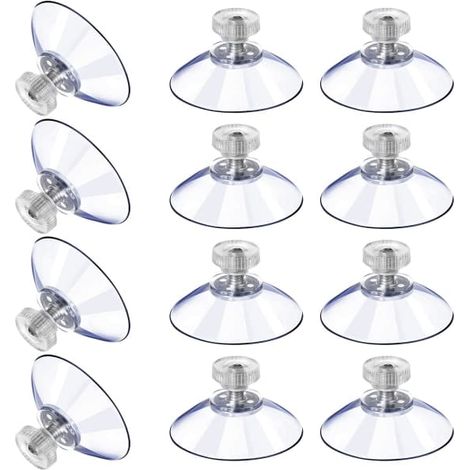 12 grandes ventouses en plastique, ventouses anti-collision transparentes, écrou à vis en caoutchouc, ventouse métallique puissante (40M5-10) (1/5)