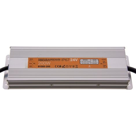 Barcelona Led – Transformateur 24V 200W 8.3A étanche IP67 – Protection automatique contre court-circuit et haute température – Aluminium L245 x l60 x h30mm (1/3)