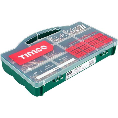 TIMCO Classic Multi-Purpose Countersunk Gold Woodscrews Assorted Case - 895pcs