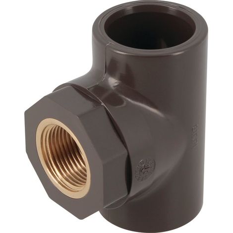 Girpi – Raccord té taraudé 32mm 3/4" – Laiton – Femelle-femelle-femelle – Système à coller – HTGRL3234