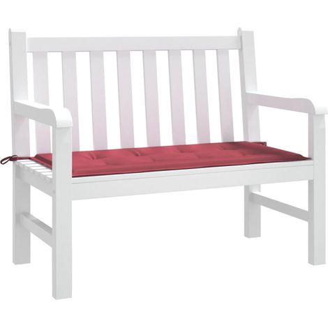 INLIFE Coussin de banc de jardin Tissu 120x50x3 cm Rouge bordeaux (1/4)