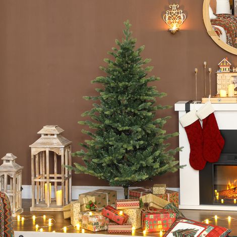 Sapin de Noël Artificiel 150 cm Sapin de Noël，Arbre Réutilisable y Compris Support en Métal Ignifuge - Vert (1/5)