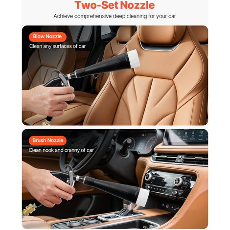 Pistolet Nettoyage Voiture à Air Haute Pression 6-9,2 bars avec 2 Buses, Tuyau Rotatif Aluminium, pour Élimination Saleté Poussière… (1/5)