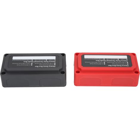 1 paire de boîtes de jonction pour barres omnibus 200 A, 4 goujons M10 3/8 po, bornier pour barres omnibus pour voitures, camping-cars, camions, yachts, 12 à 48 V CC (1/5)