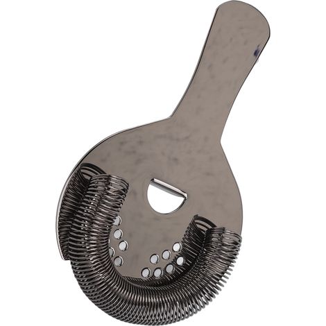 Passoire à cocktail à filtre fin, en acier inoxydable antirouille, portable et professionnelle, pour bars et fêtes à domicile (noire). (1/5)