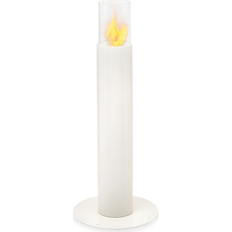 Blumfeldt – Cheminée bioéthanol moderne 40x101cm – Brûleur inox 0,5L – 5 heures de combustion – Cylindre en verre trempé – Housse de pluie incluse