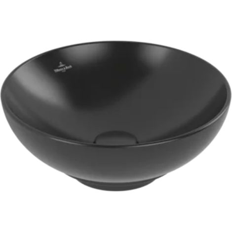 Lavabo sobre encimera redondo 38 x 38 VILLEROY ET BOCH Loop & Friends sin rectificar Ébano con rebosadero