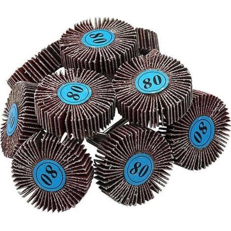Lot de 20 disques à lamelles abrasifs pour perceuse sans fil - Grain 80, accessoire de ponçage compatible Dremel (1/5)