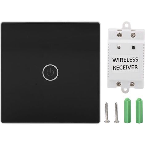 12V 1-Kanal-Funk-Smart-Schalter mit Fernbedienung für die Hausautomation (Schwarz) (1/4)