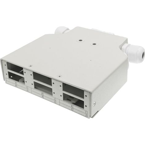 Boîtier de distribution fibre optique pour rail DIN 6xSC duplex / 6xLC quad avec plaque avant ALANTEC