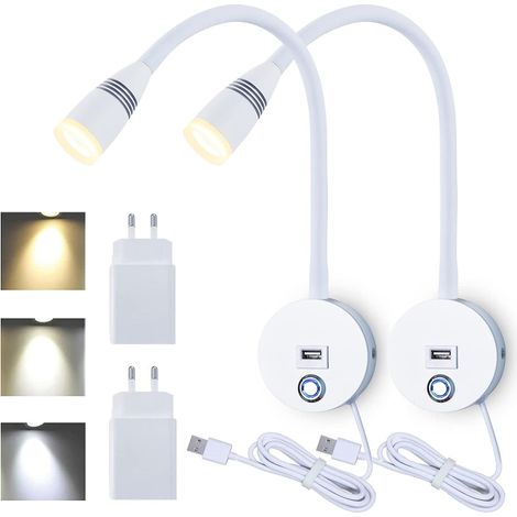 Pour Usage Général - Liseuse Murale Flexible avec USB (Lampe, 2PACK) (1/5)