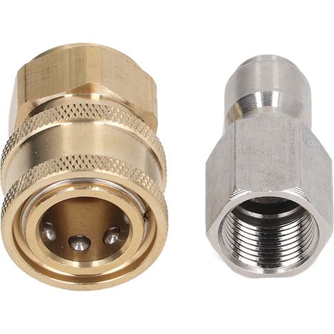 Raccords pour nettoyeur haute pression 5000 PSI, adaptateur de tuyau pour machine à laver, connecteurs mâle et femelle, filetage femelle G3/8 po, prise et bouchon. (1/5)