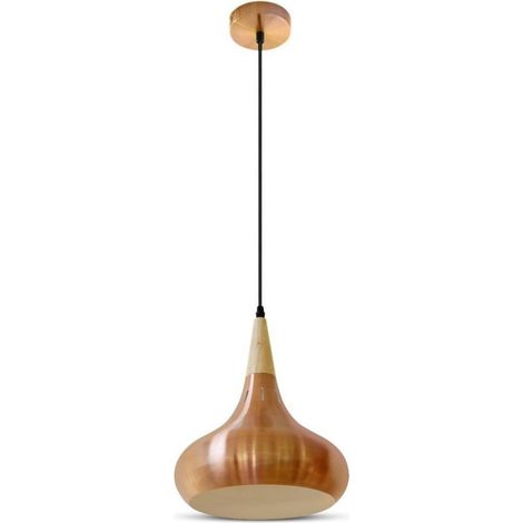 Suspension cuivre/bois Ø36 E27 120cm V-TAC VT-7340 (1/5)