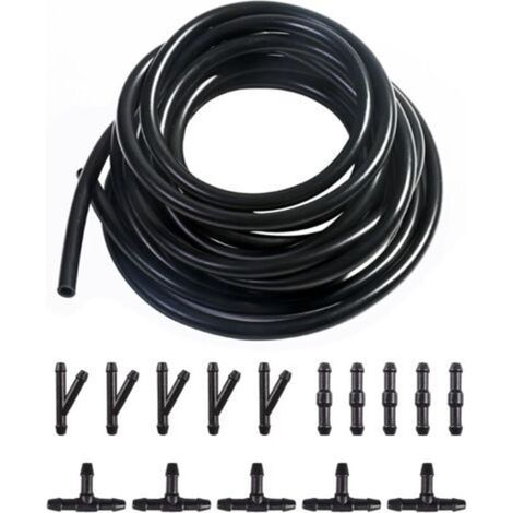 Kit de manguera para limpiaparabrisas de 3 metros (10 pies) con 15 conectores, compatible con la mayoría de los sistemas de limpiaparabrisas de vehículos. - Crezuo