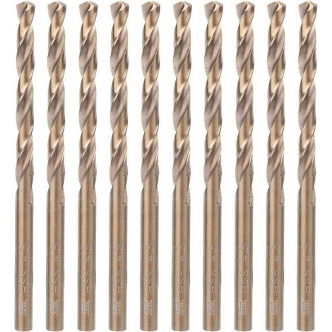 Short 10pcs High Speed Steel Twist Drill Bits HSS Drill Bits Drilling Tool for Stainless Steel Iron Plate Wood (4.5mm) (1/5)