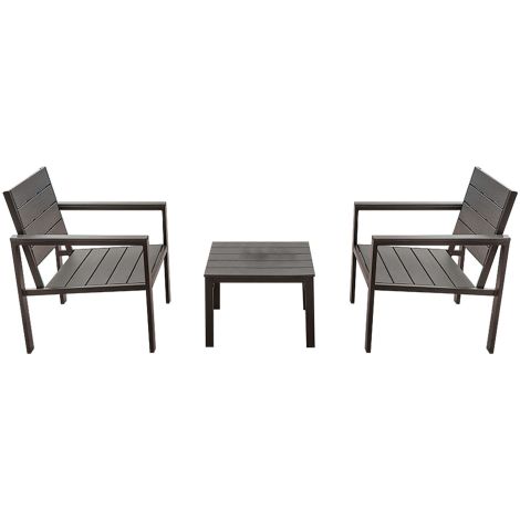 Set giardino effetto polywood - Orosei - colore nero - 2 posti