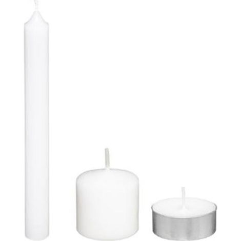 Coffret 21 Bougies "3 Formats" 20cm Blanc (1/4)