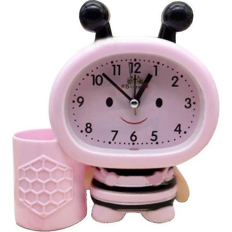 Réveil porte-stylo, horloge électronique, horloge rose, cadeau pour enfant (1/5)