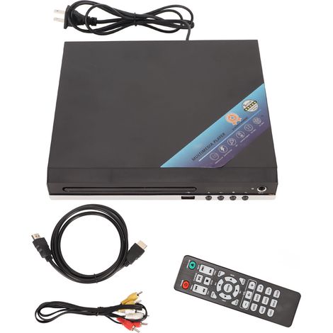 Lecteur DVD Mini avec Interface Multimédia HD, Sortie AV, Entrée USB, Système NTSC/PAL, Compatible CD/DVD, pour Téléviseur, Prise US 100‑240V (1/5)