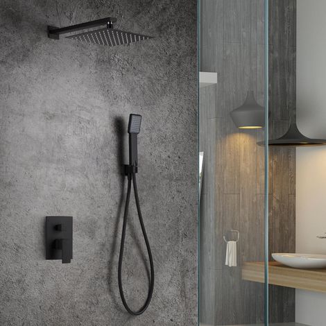 IMEX - columna ducha empotrada con grifo negro